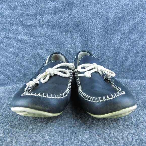 Cole Haan Driving Moc‎ Men Boat Shoe Size 10.5 Medium Blue Leather Lace Up - Picture 2 of 10
